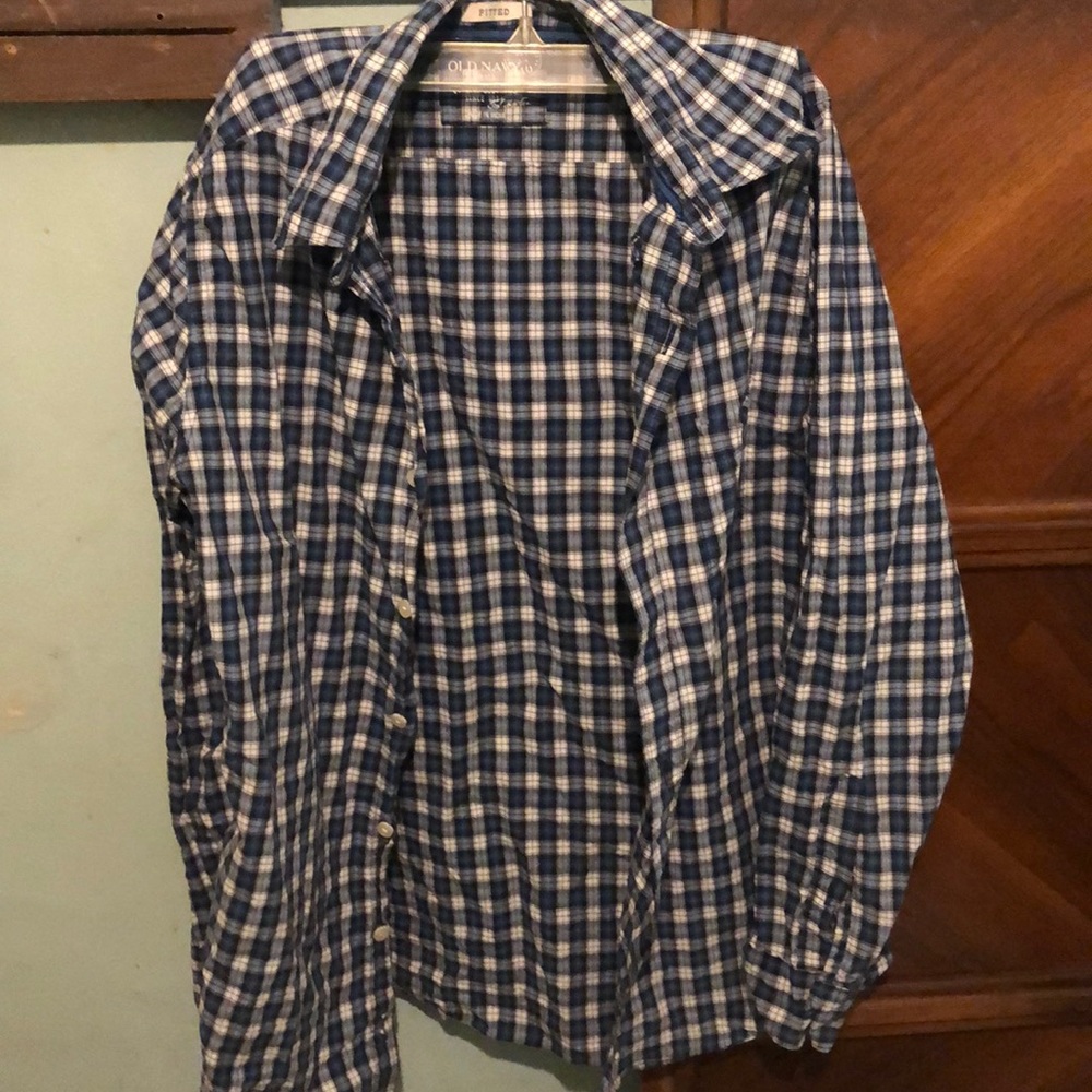 Blue flannel button down